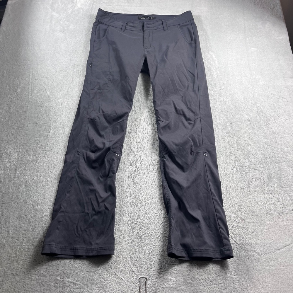 Prana Halle Pants Womens 8 Short Gray Hiking Outdoor Zion Roll Up Cargo Straight